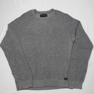 Lucky Brand Sweater Adult M Crew Neck Men's Gray Pullover Knit Long Sleeves